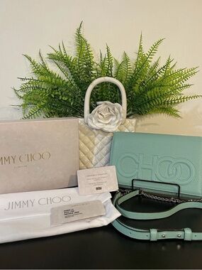 Jimmy Choo Mint Green Embossed Leather Crossbody